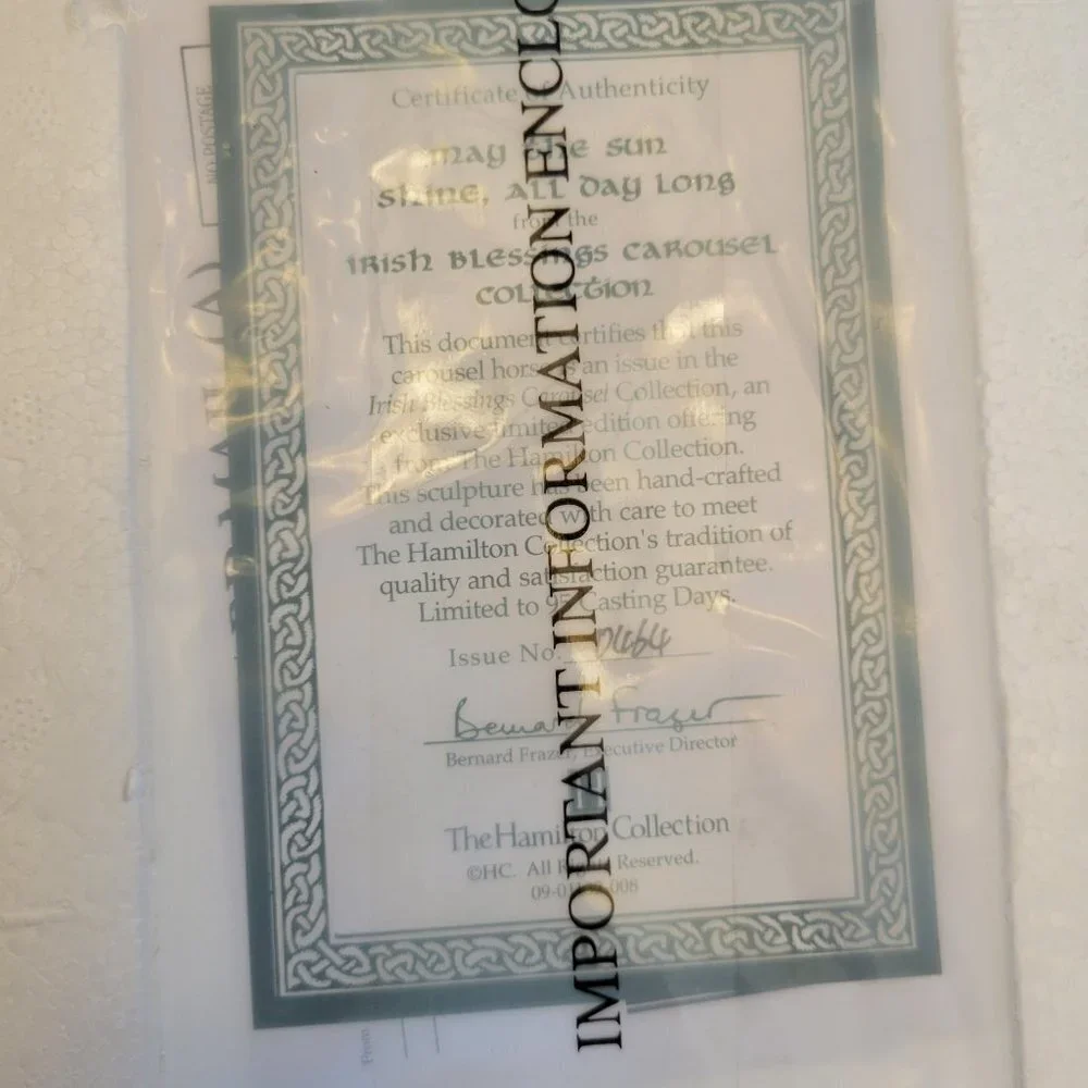 NIB The Hamilton Collection - Irish Blessing Carousel Sculpture